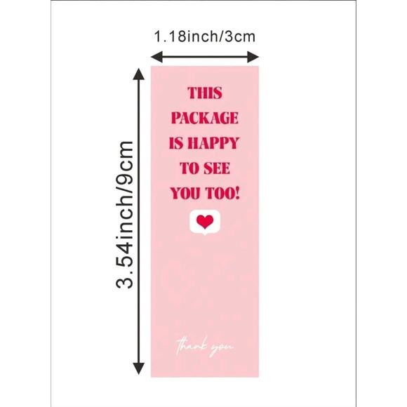 x100 " This package is happy to see you too! Thank you" stickers - Picture 2 of 2